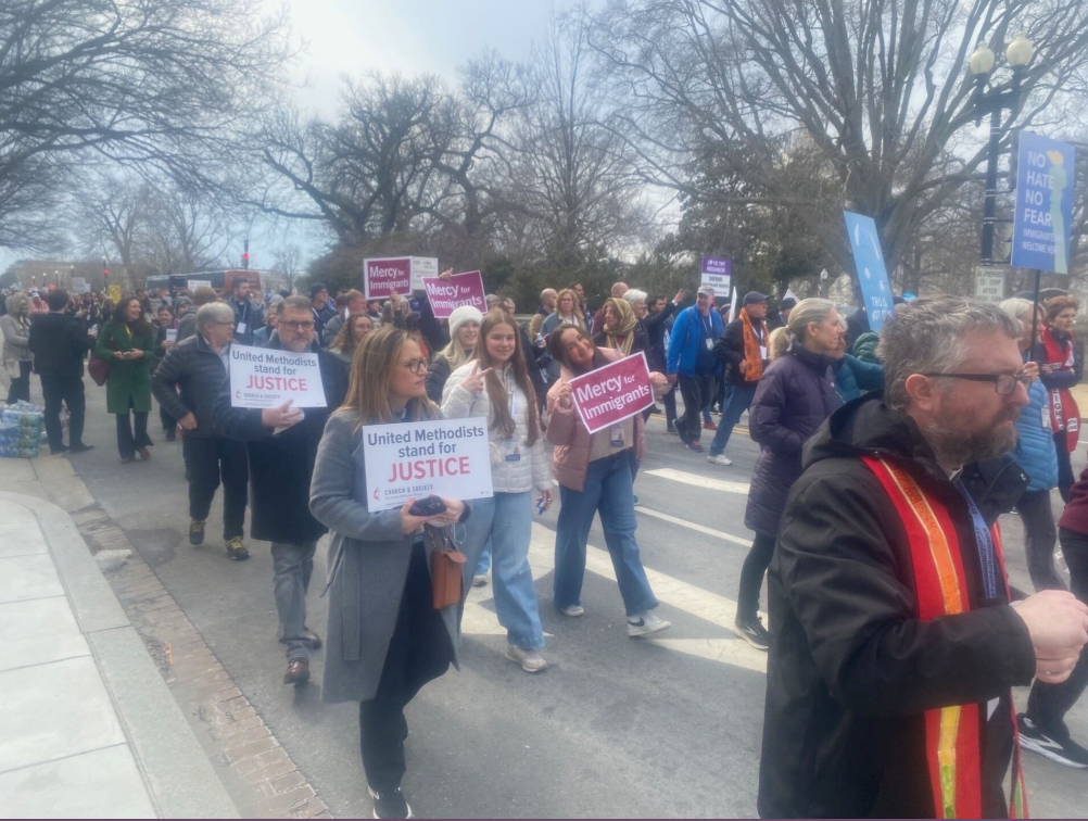 Assumption students protesting for immigrant rights in Washington D.C. 